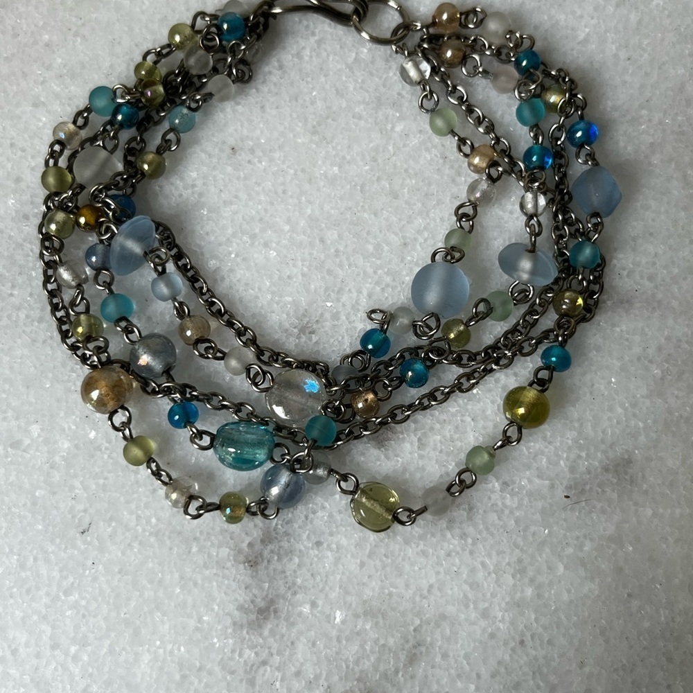 Multicolor Beaded Chain Bracelet - Picture 2 of 5